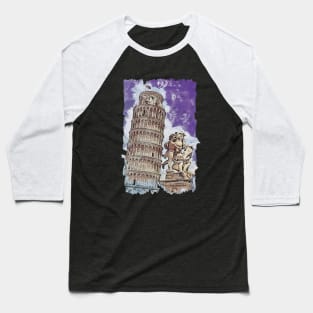 Leaning Tower of Pisa Baseball T-Shirt